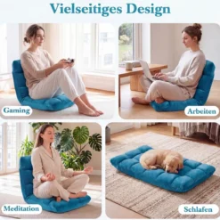 Klappbarer Bodenstuhl Bodensessel mit Verstellbarer Rückenlehne & Hochdichtem Schaumstoff Farbe wählbar