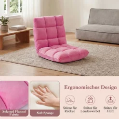 Klappbarer Bodenstuhl Bodensessel mit Verstellbarer Rückenlehne & Hochdichtem Schaumstoff Farbe wählbar