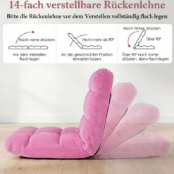 Klappbarer Bodenstuhl Bodensessel mit Verstellbarer Rückenlehne & Hochdichtem Schaumstoff Farbe wählbar