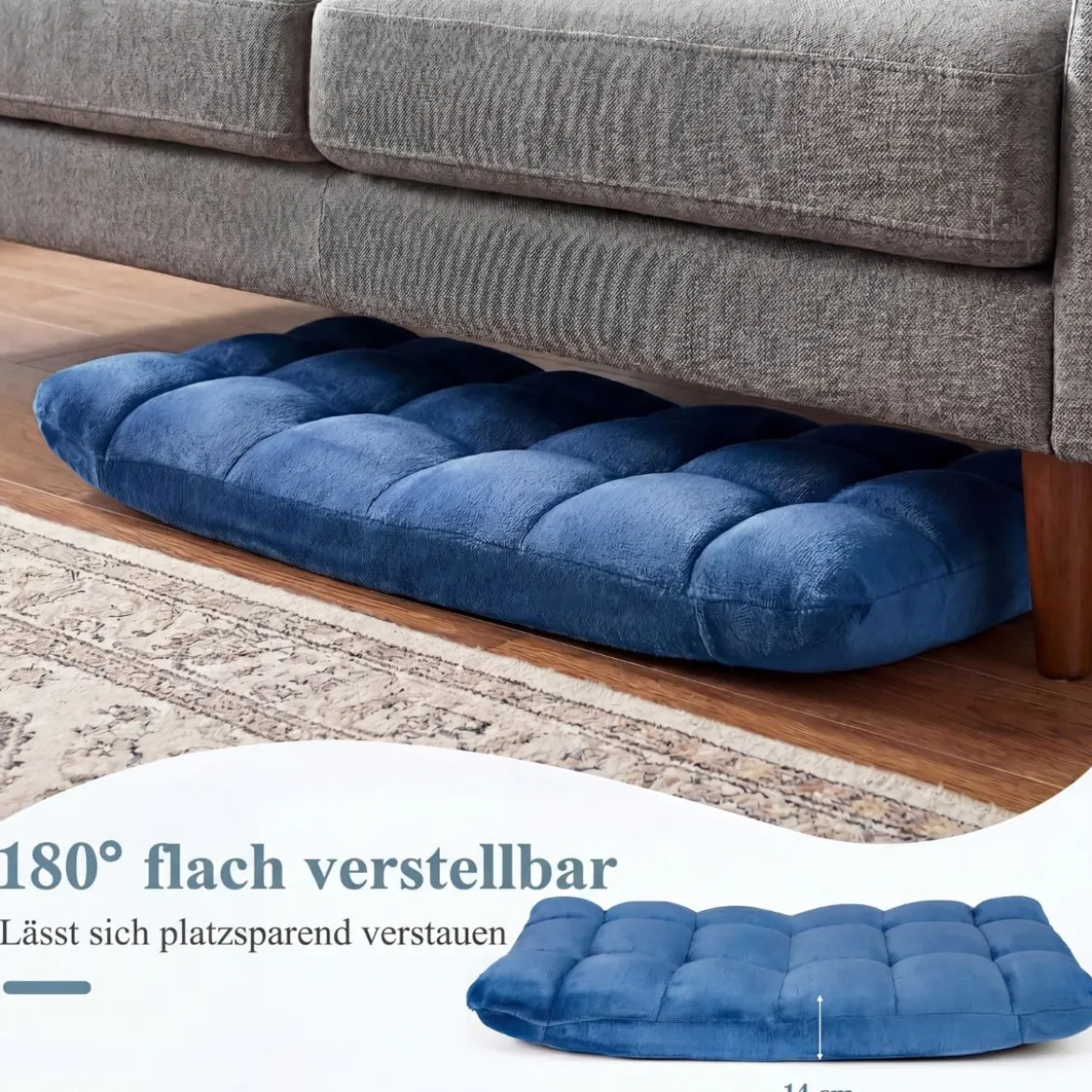 Klappbarer Bodenstuhl Bodensessel mit Verstellbarer Rückenlehne & Hochdichtem Schaumstoff Farbe wählbar