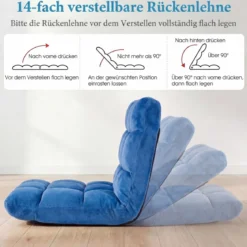 Klappbarer Bodenstuhl Bodensessel mit Verstellbarer Rückenlehne & Hochdichtem Schaumstoff Farbe wählbar