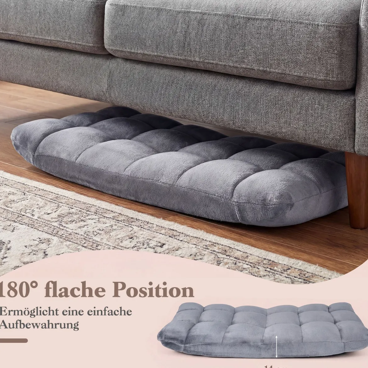 Klappbarer Bodenstuhl Bodensessel mit Verstellbarer Rückenlehne & Hochdichtem Schaumstoff Farbe wählbar