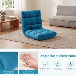 Klappbarer Bodenstuhl Bodensessel mit Verstellbarer Rückenlehne & Hochdichtem Schaumstoff Farbe wählbar