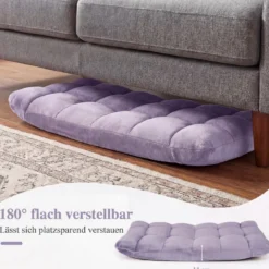 Klappbarer Bodenstuhl Bodensessel mit Verstellbarer Rückenlehne & Hochdichtem Schaumstoff 66,5 x 53 x 53 cm