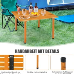 Klappbarer Campingtisch mit Tragetasche für Strand Picknicks & Angelausflüge Natur