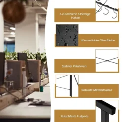 Klappbarer Computertisch Arbeitstisch mit Metallrahmen Laptop-Tisch bis 115 kg belastbar 100 x 50 x 75 cm Schwarz