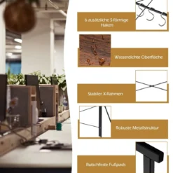 Klappbarer Computertisch Arbeitstisch mit Metallrahmen Laptop-Tisch bis 115 kg belastbar Braun 100 x 50 x 75 cm