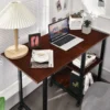 Klappbarer Computertisch Moderner Schreibtisch mit 2-stufigen Ablagefächern 107,5 x 54 x 77 cm Braun