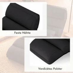 Klappbare Relaxliege mit Verstellbarer Rückenlehne & Schlaffunktion Bodenstuhl Bodenliege Schwarz