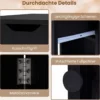 Klappbarer Esstisch mit 2 Rädern & 2-stufiger Ablagefläche & Schublade Klapptisch Schwarz