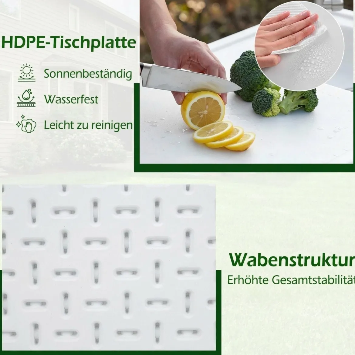 Klappbarer Fischreinigungstisch Filetiertisch mit Messskala Spüle & Wasserhahn Blastbar bis 50 kg Weiß