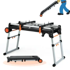 Klappbarer Gehrungssägenständer 5-in-1-Werkbank 126 x 60 x 81 cm