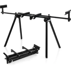 Klappbarer Gehrungssägenständer Universal-Sägeständer mit Ausziehbarer Länge 111 x 65 x 83–91,5 cm Schwarz