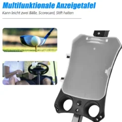Klappbarer Golf Trolley aus Stahl mit Scorecardhalter 2 Rad Golftrolley Golf Bag Push Cart