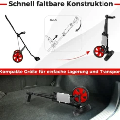 Klappbarer Golf Trolley aus Stahl mit Scorecardhalter 2 Rad Golftrolley Golf Bag Push Cart