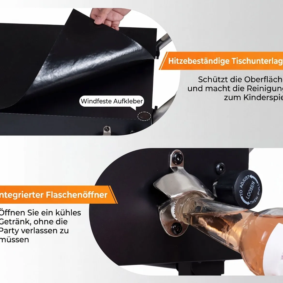 Klappbarer Grillwagen 82 x 46 cm Tragbarer Grilltisch mit Rollen Arbeitsfläche & Hitzeschutzmatte