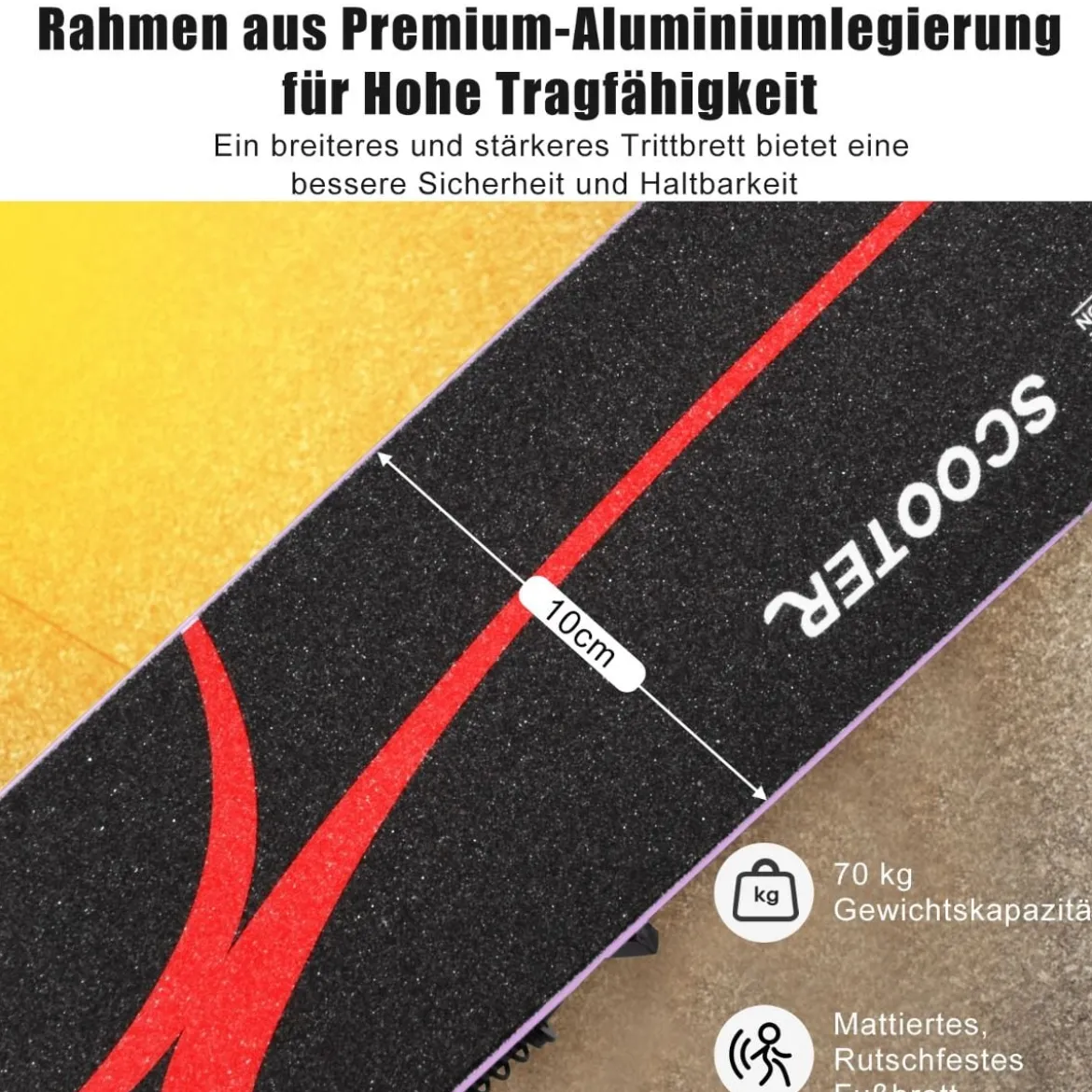 Klappbarer Höhenverstellbarer Kinder Scooter mit 2 blinkenden Räder für Kinder ab 4 Jahre Lila