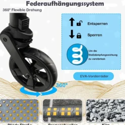 Klappbarer Kinderwagen mit Verstellbarem Verdeck & Aufbewahrungskorb Leichter Kinderbuggy