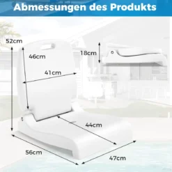 Klappbarer Klappsitz Tragbarer Outdoor-Stuhl mit Griff & Abflussloch Bodenstuhl Weiß