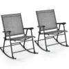 Klappbarer Schaukelstühle 2er Set Gartenstühle mit atmungsaktivem Sitzstoff 82 x 64 x 91 cm