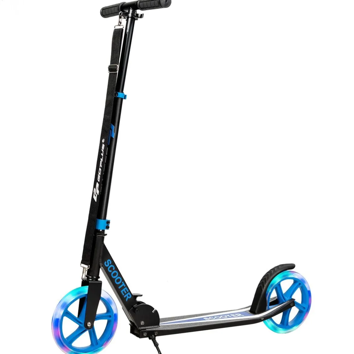 Klappbarer Scooter mit 100kg Tragkraft & 2 LED Räder Höhenverstellbarer Roller Tretroller