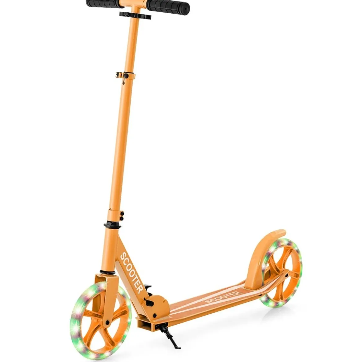 Klappbarer Scooter mit 100kg Tragkraft & 2 LED Räder Höhenverstellbarer Roller Tretroller