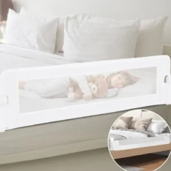 Klappbares Bettgitter mit Verstellbarer & EIN-klick-Faltung Gurte Bettschutzgitter 150 x 42cm