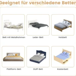 Klappbares Bettgitter mit Verstellbarer & EIN-klick-Faltung Gurte Bettschutzgitter 150 x 42cm