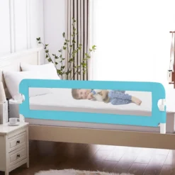 Klappbares Bettgitter mit Verstellbarer & EIN-klick-Faltung Gurte Bettschutzgitter 150 x 42cm