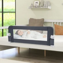 Klappbares Bettgitter mit Verstellbaren Riemen Bettschutzgitter 121 x 40,5 x 42 cm
