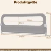 Klappbares Bettgitter 198 x 60 cm+Klappbares Bettgitter mit Abnehmbarem Oxford-Stoffbezug Grau