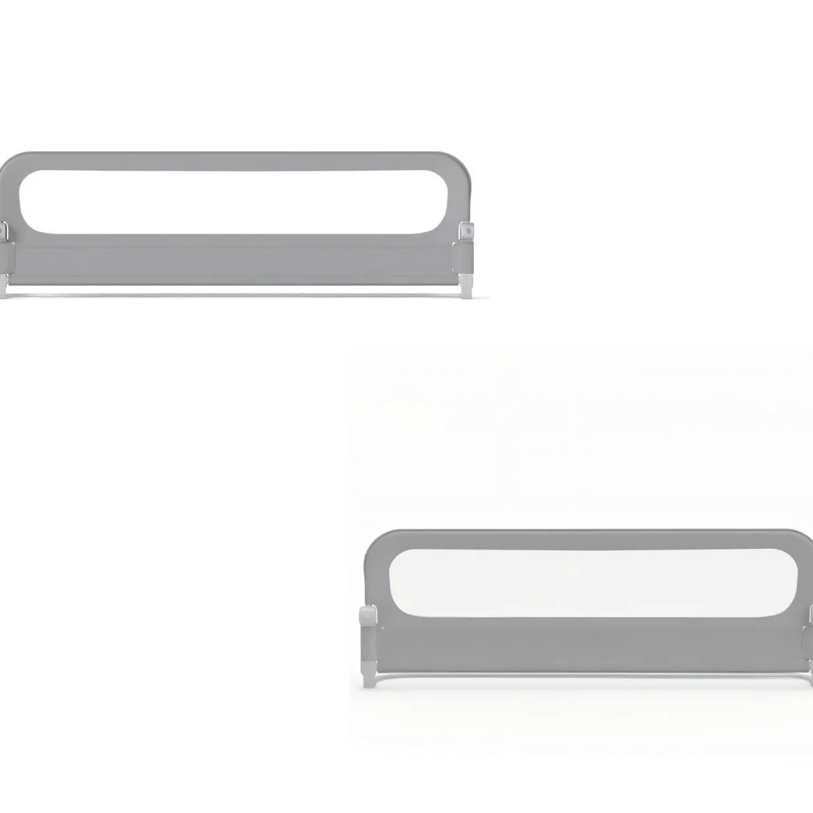 Klappbares Bettgitter 198 x 60 cm+Klappbares Bettgitter mit Abnehmbarem Oxford-Stoffbezug Grau