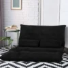 Klappbares Bodensofa Sofabett mit 2 Kissen & Rückenlehne 6-stufig Einstellbares Bodensessel Schwarz