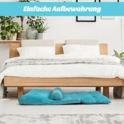 Klappbares Bodensofa Sofabett mit 2 Kissen & Rückenlehne 6-stufig Einstellbares Bodensessel Blau