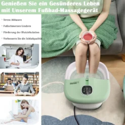 Klappbares Fußbad mit Wärme Fußbad mit Fernbedienung Massagegerät 33,5 x 41 x 20,5 cm Grün