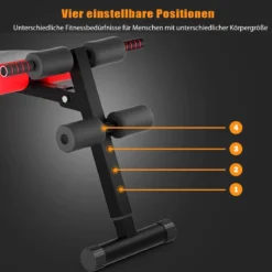 Klappbare Sit Up Bank bis 200kg Belastbar Verstellbare Schrägbank Trainingsbank Rot