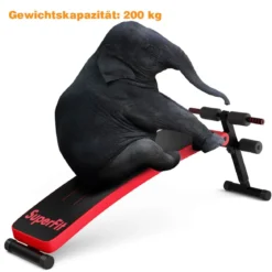 Klappbare Sit Up Bank bis 200kg Belastbar Verstellbare Schrägbank Trainingsbank Rot