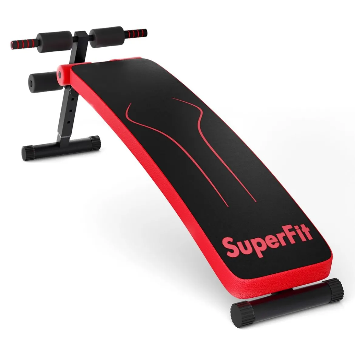 Klappbare Sit Up Bank bis 200kg Belastbar Verstellbare Schrägbank Trainingsbank Rot