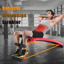 Klappbare Sit Up Bank bis 200kg Belastbar Verstellbare Schrägbank Trainingsbank Rot