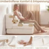 Klappbares Schlafsofa 3 In 1 Chenille 2 Kissen für Wohnzimmer Schlafzimmer Home Office Beige