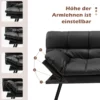 Klappbares Schlafsofa mit Schlaffunktion Schlafcouch mit Verstellbarer Rückenlehne Braun Schwarz