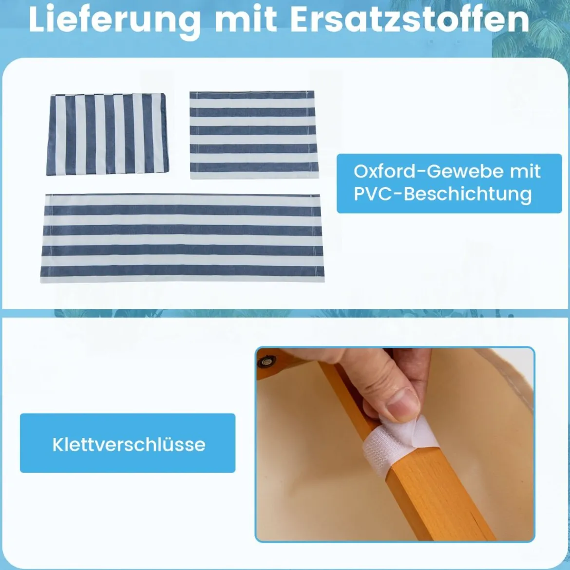 Klappbare Strandliege mit Neigbarem Baldachin &Verstellbarer Rückenlehne & Fußstütze