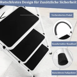 klappbare 4-stufige Leiter mit Handgriff Tragfähigkeit von 150 Kg 46,5 x 90 x 135,5 cm