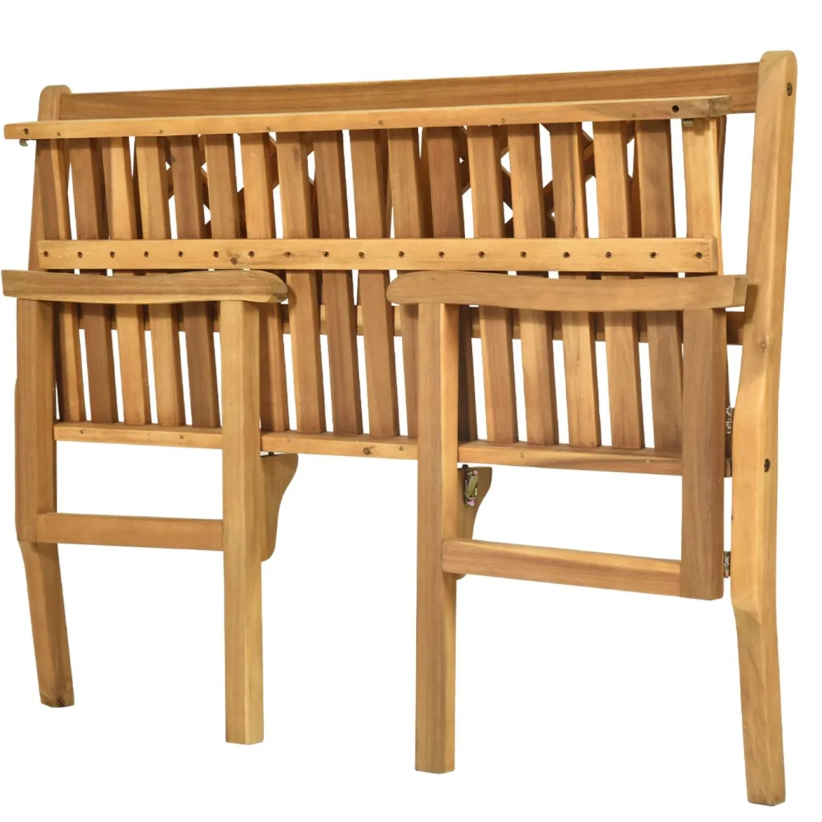 Klappbare Terrassenbank Gartenbank Holz Holzbank Gartenmöbel 120 x 56 x 90 cm Natur