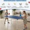Klappbare Tischtennisplatte mit Netz & 2 Schlägern & Bällen Mini Tischtennistisch Ping Pong Tisch