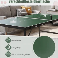 Klappbare Tischtennisplatte mit Netz & 2 Schlägern & Bällen Ping Pong Tisch Schwarz/Blau/Grün