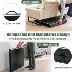 Klappbare Tischtennisplatte mit Netz & 2 Schlägern & Bällen Ping Pong Tisch Schwarz/Blau/Grün
