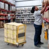 Klappbare Transportwagen bis 150 kg Tragkraft Plattformwagen mit 360° Lenkrollen & Handgriff Orange