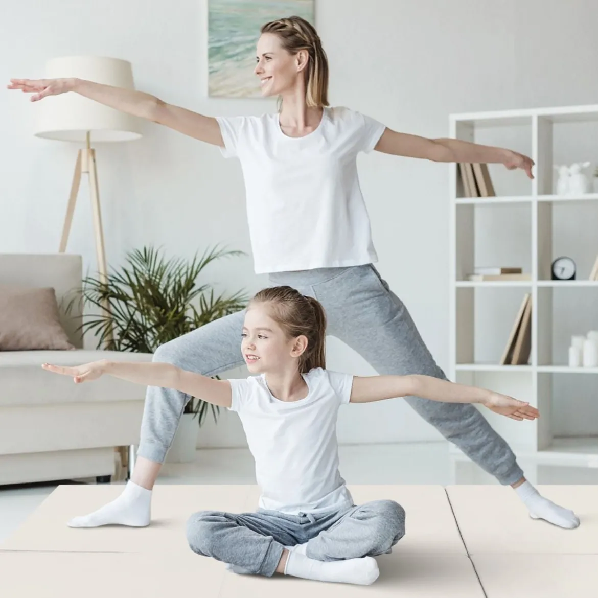 Klappbare Weichbodenmatte mit 2 Griffen Rutschfeste Gymnastikmatte 180 x 60 x 5 cm