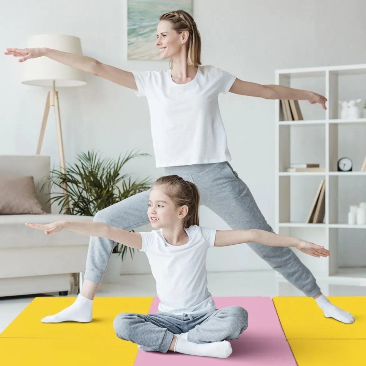 Klappbare Weichbodenmatte mit 2 Griffen Rutschfeste Gymnastikmatte 180 x 60 x 5 cm